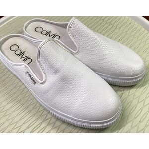 Calvin Klein Women's Lena White  Slip-On‎ Sneaker Shoes Sz.9M